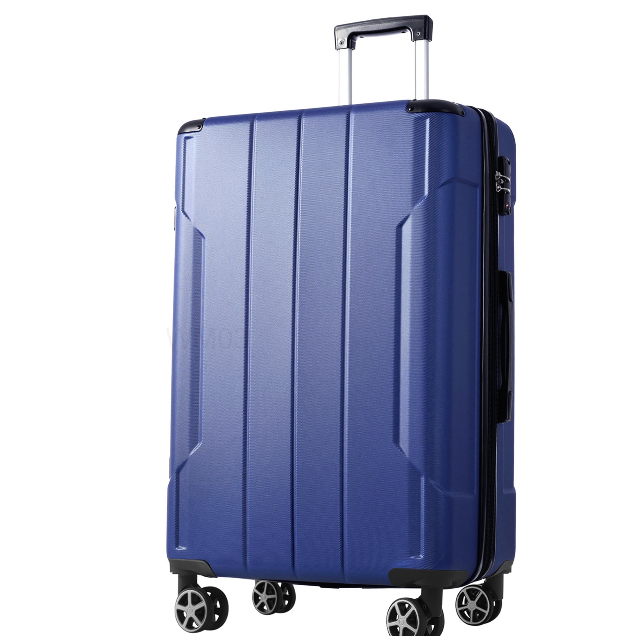 24" Blue ABS Expandable Checked Suitcase, Hardshell Luggage with TSA Lock & Smooth Spinner Wheels