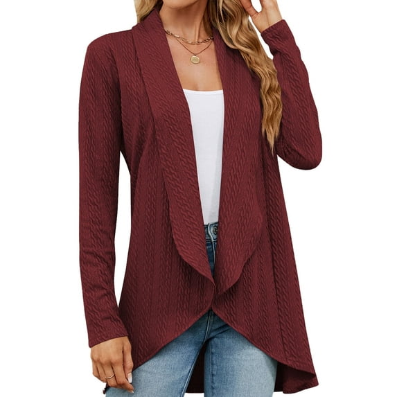 Lightweight Fall Cardigans For Women Solid Color Open Front Loose Fit Cardigans Sweater Soft Women Jacket Cogild