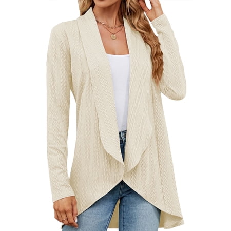 Cogild Cardigans for Women Lightweight Open Front Long Sleeve Knit Sweater Draped Hem Casual Loose Fit Layering Outerwear price history and forecast - Cogild YS953106