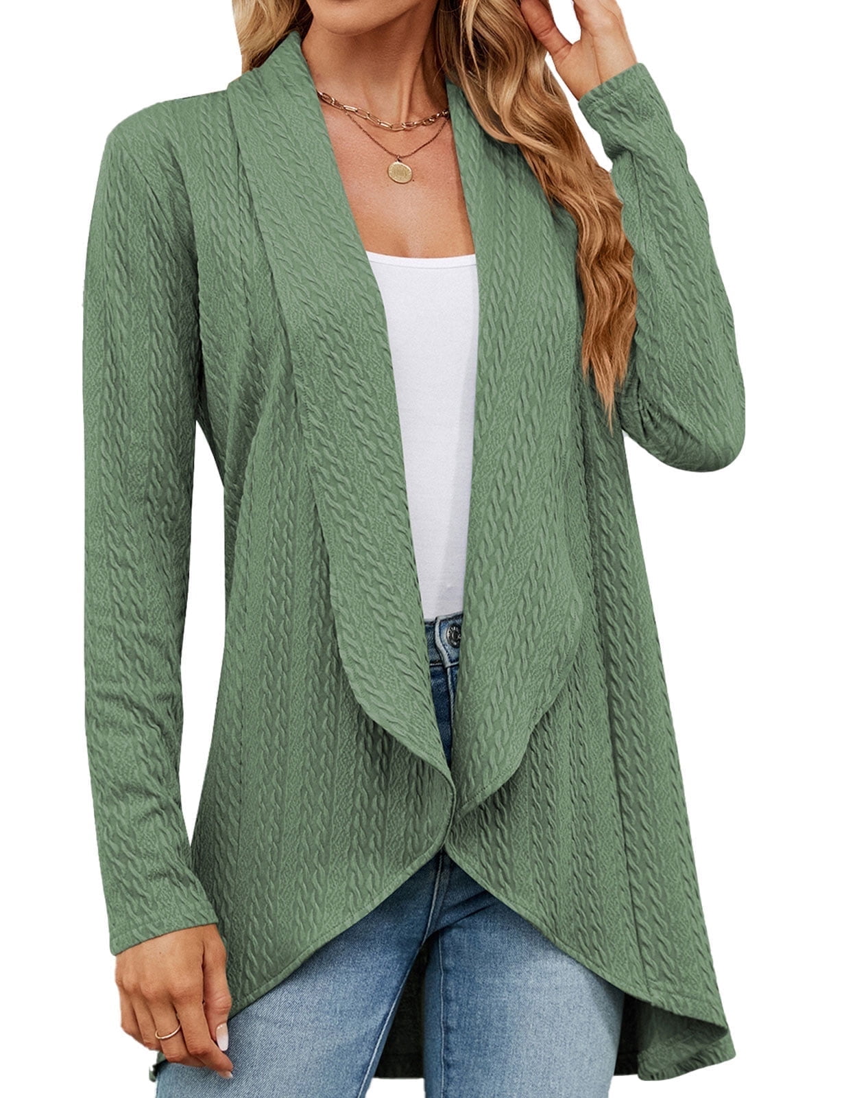 Lightweight Fall Cardigans For Women Solid Color Open Front Loose Fit Cardigans Sweater Soft Women Jacket Cogild
