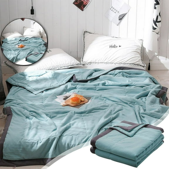 Lightweight Fall Quilt, Double-Sided Cold Effect Autumn Cooling Comforter, Machine Washable Breathable Cooling Quilt for All Season