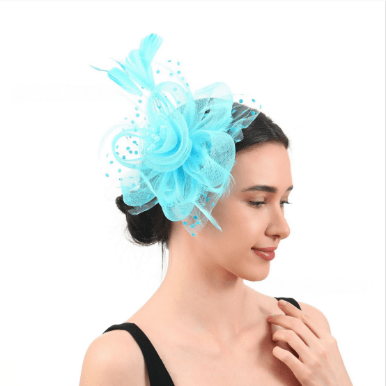 Elegant Floral Feather Mesh Fascinator Headpiece for Women Formal Events and Bridal