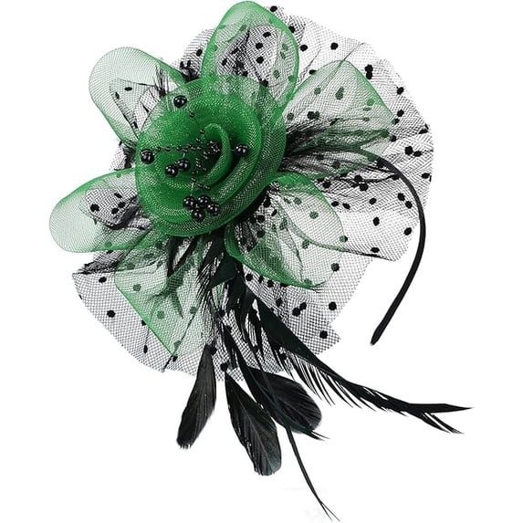 Elegant Floral Feather Mesh Fascinator Headpiece for Women Formal Events and Bridal