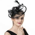 thumbnail image 1 of Lightweight Feathered Fascinator Hat with Headbands and Adjustable Clip Hair Accessory Hairband For Prom Event Costume, 1 of 9