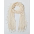 thumbnail image 1 of Lightweight Feminine teardrop fringe Vintage Lace Scarf Mesh Crochet Tassel Scarfs for Women, 1 of 2