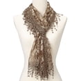 thumbnail image 1 of Lightweight Feminine teardrop fringe Vintage Lace Scarf Mesh Crochet Tassel Scarfs for Women, 1 of 4