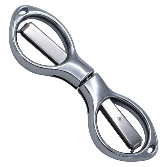 Lightweight Figure-Eight Folding Scissors, Stainless Steel Anti-Slip Shears with Arc Handle Design, Compact Safe Travel Scissors for Paper/Fabric