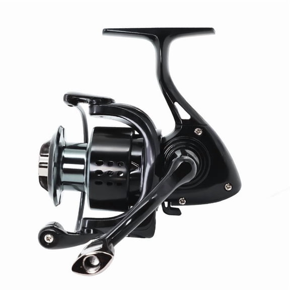Lightweight Fishing Reel with Slotted Spool and Balanced Drag System for Accurate Long Distance Casting (Black C 1000)