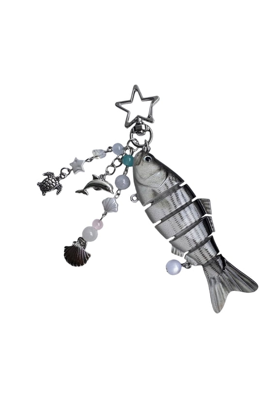 Lightweight Fishing Themed Key Rings With Realistic Detailing Flexible Articulated Body Keychain For Anglers Gifts