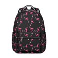 thumbnail image 1 of Lightweight Flamingo Print Backpack - Breathable Mesh School Bookbag, Spacious High School Laptop Bag with Side Water Bottle Pocket, Comfortable Carry, 1 of 6