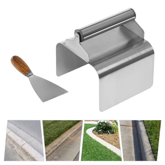 Lightweight Flat Rectangular Silver Cement Model Making Tool with Handle and Putty Knife for Gardens