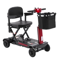 Lightweight Foldable 4-Wheel Mobility Scooter for Adults & Seniors – 15-30 Miles Long Range Electric Powered Wheelchair, 350W Motor, Removable Battery, Portable Travel Scooter for Elderly & Disabled