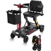 Lightweight Foldable 4-Wheel Mobility Scooter for Adults & Seniors   15-30 Miles Long Range Electric Powered Wheelchair, 350W Motor, Removable Battery, Portable Travel Scooter for Elderly & Disabled