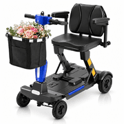 Ecomobi Lightweight Mobility Scooter for Adults & Seniors, Cruise & Airline Approved, Foldable Portable Electric Scooter, 15-Mile Range, Removable Lithium Battery, 300 lb Capacity,Blue