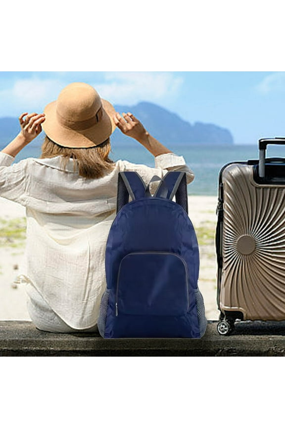 Lightweight Foldable Backpack, Water Resistant Packable Daypack for Travel, Minimalist Carry On Backpack with Reflective Strip, Compact Hiking Backpack for Students, Emergency Survival Bag