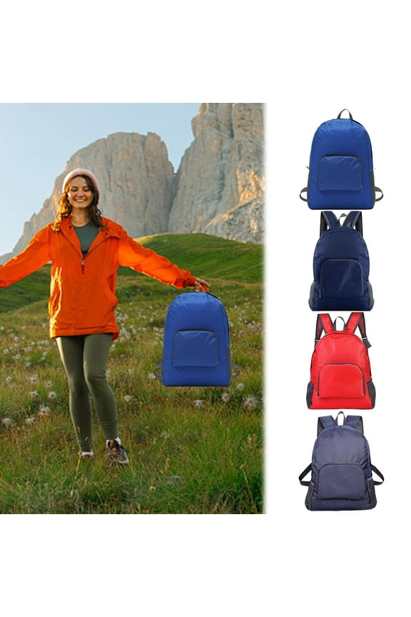 Lightweight Foldable Backpack With Reflective Strip And Side Mesh Pocket For Students, Travel, And Daily Carry