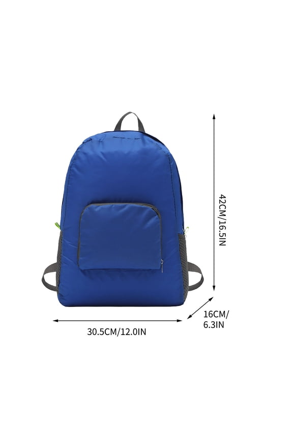 Ultralight Foldable Backpack - Fluorescent Color, Minimalist Design with Reflective Strips & Side Mesh Pocket