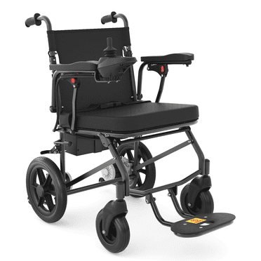 Lightweight Foldable Electric Wheelchairs for Adults,500W Power All Terrain Motorized Wheelchair Portable-12mi,Black