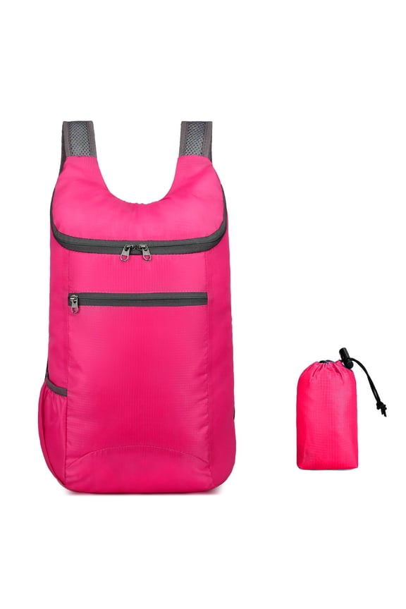 Lightweight Foldable Outdoor Sports Travel Backpack, Waterproof Wear-Resistant Polyester Fabric Ergonomic Breathable Straps, Compact Portable Folding Design For Hiking Camping Shopping Daily Use