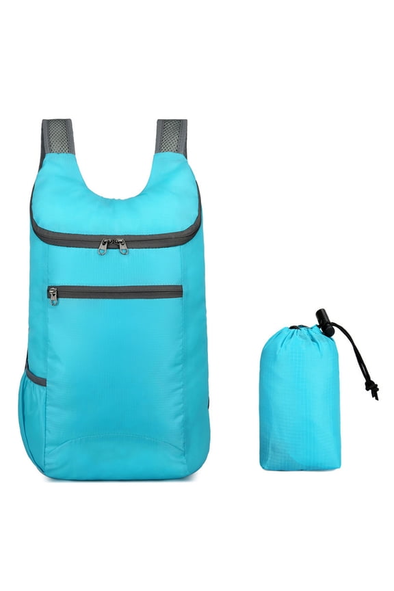 Lightweight Foldable Outdoor Sports Travel Backpack, Waterproof Wear-Resistant Polyester Fabric Ergonomic Breathable Straps, Compact Portable Folding Design For Hiking Camping Shopping Daily Use