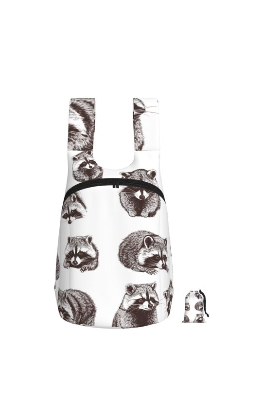 Lightweight Foldable Storage Backpack For Hiking And Everyday Useperfect For Shopping Commuting Travel Cute Gray Raccoon