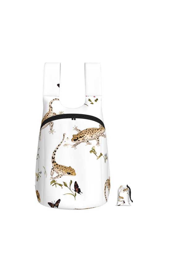 Lightweight Foldable Storage Backpack For Hiking And Everyday Useperfect For Shopping Commuting Travel Geckos And Flowers
