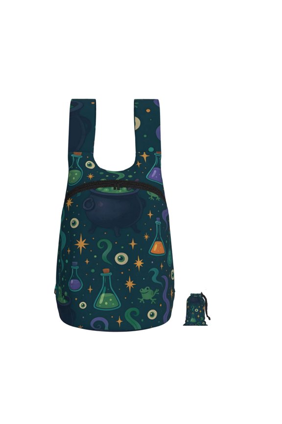 Lightweight Foldable Storage Backpack For Hiking And Everyday Useperfect For Shopping Commuting Travel Magical Potion Halloween Pattern