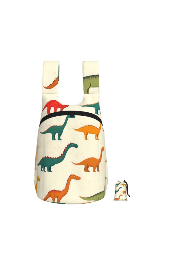 Lightweight Foldable Storage Backpack For Hiking And Everyday Useperfect For Shopping Commuting Travel Multicolored Dinosaurs