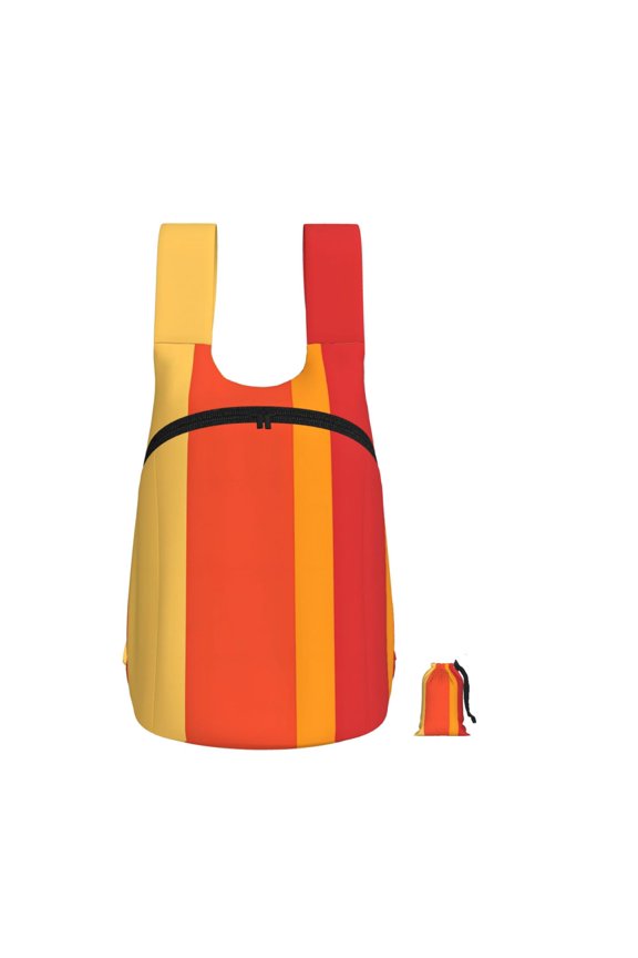 Lightweight Foldable Storage Backpack For Hiking And Everyday Useperfect For Shopping Commuting Travel Orangered Stripe_2