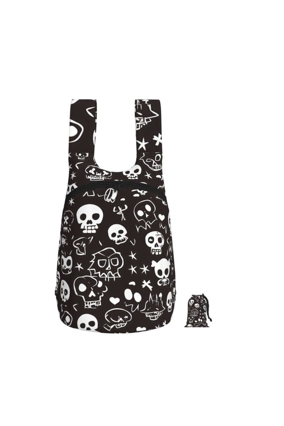 Lightweight Foldable Storage Backpack For Hiking And Everyday Useperfect For Shopping Commuting Travel Weird Skull Head