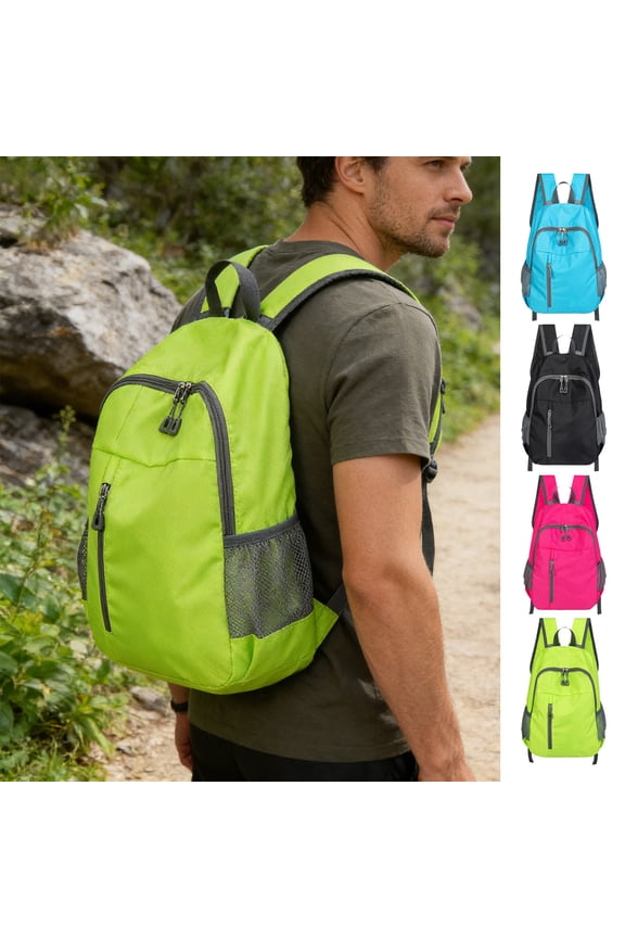 Lightweight Foldable Waterproof Backpack, Anti Theft Zipper Daypack, Casual Durable Bag for Hiking Camping Travel Outdoor Sports Activity
