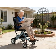 Lightweight Foldable Wheelchairs for Adults, Aviation Aluminum & PVC Wide Frame, 16" Seat Width, 8" PVC Rear Wheels, Thick Shock-Absorbing Cushion, Foldable