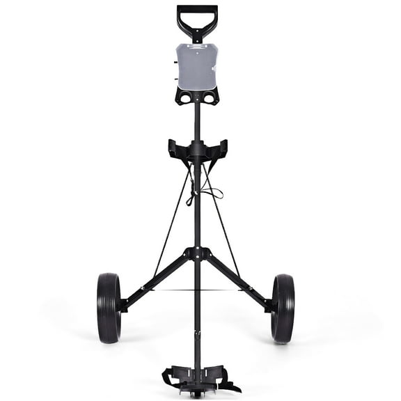 Lightweight Folding 2 Wheel Push Pull Golf Club Cart Trolley Swivel w/Scoreboard