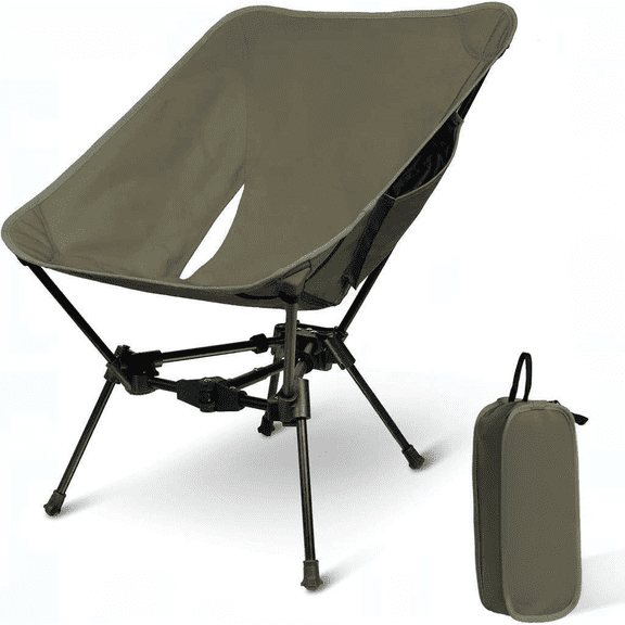 Lightweight Folding Camping Chair, Compact Backpacking Hiking Chair, 330 lbs Capacity, Ranger Green