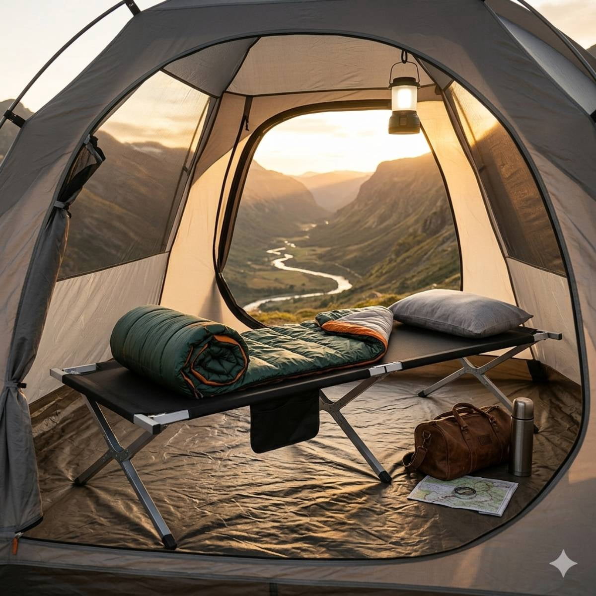 Lightweight Folding Camping Cot, 2 Height Modes 600D Oxford Nylon Sleeping Bed, Portable Foldable Bed for Camping Hiking Travel Office Nap