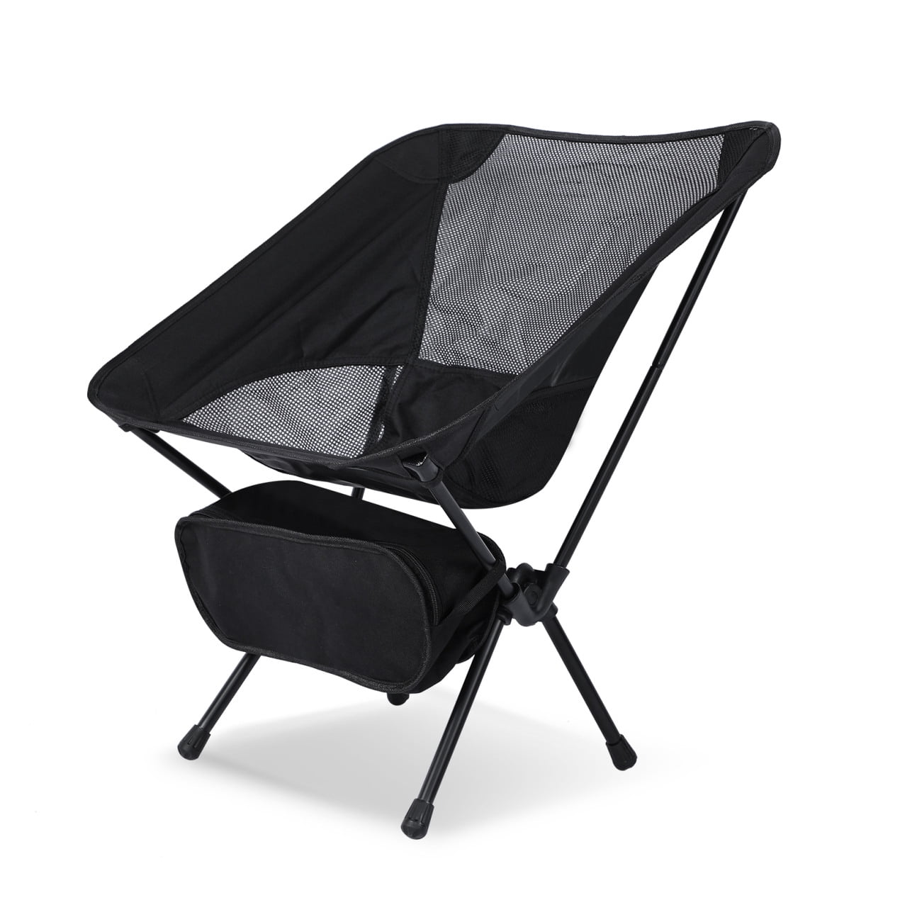 K2Outdoor Lightweight High Back Folding Camping Chair With Carry Bag – Supports 330lbs, Only 2.91lbs, For Beach, Hiking & Travel (Black)