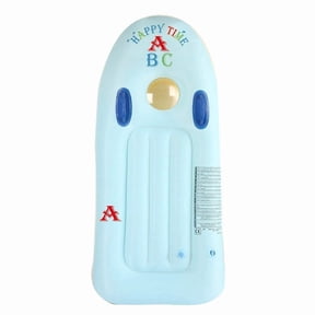 Lightweight Folding Portable Inflatable Surfboard with Handle, 21.6x46.5'' Thick Material Floating Board, Summer Beach Surfing Pool Water Sports Auxiliary Learning Swimming (Blue)