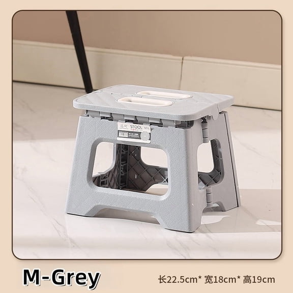 Lightweight Folding Step Stool Multi Purpose Handheld Thickened Footstool Non-Slip Plastic Small Benches Kitchen