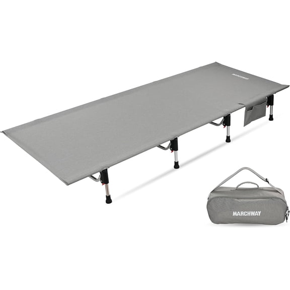 Lightweight Folding Tent Camping Cot Bed with Lever Lock, Easy Setup Portable Compact for Outdoor Travel, Hunting, Hiking, Motorcycling, Support 330Lbs (Army Green)