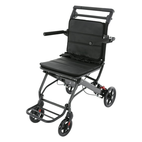 Lightweight Folding Transport Wheelchair for Seniors & Travel - Portable Aluminum Wheelchair with Storage Bag - Compact, Durable & Easy-to-Carry Design for Elderly & Disabled