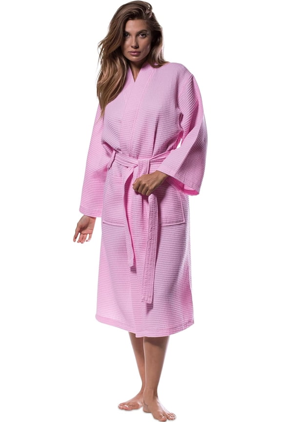 Lightweight Full-Length Robes For Women Waffle Kimono Bathrobe - Soft, Fast-Drying, Long-Lasting Cotton Blend Unisex