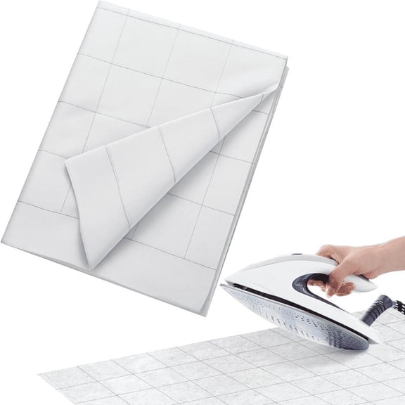 Lightweight Fusible Interfacing, with Grid Layout, Single Sided Nonwoven Polyester Fusible Interfacing for Sewing, Garments, DIY Crafts and Fabric Support