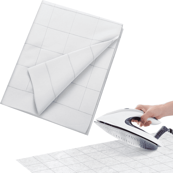Lightweight Fusible Interfacing, with Grid Layout, Single Sided Nonwoven Polyester Fusible Interfacing for Sewing, Garments, DIY Crafts and Fabric Support