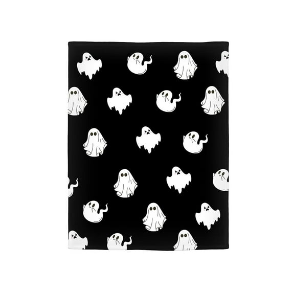Lightweight Fuzzy Cozy Soft Plush Fleece Blankets White Funny Ghost Halloween Throw Blanket Giant Halloween Decorations,30x40in