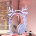 Lightweight Gaming Headsets with Removable Deer Ears,Gradient RGB Light