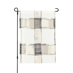 Lightweight Garden Flag Double Sided Outdoor Yard Flag Fade Resistant Garden Decor For Deck Patio Balcony Lawn 12.5"X18" Ivory Checked Hand-Drawn Sketch_3