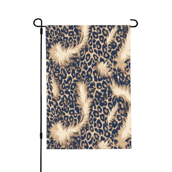 Lightweight Garden Flag Double Sided Outdoor Yard Flag Fade Resistant Garden Decor For Deck Patio Balcony Lawn 12.5"X18" Leopard Skin Print Style Lightskyblue_1