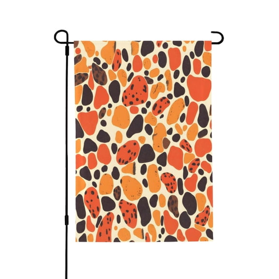 Lightweight Garden Flag Double Sided Outdoor Yard Flag Fade Resistant Garden Decor For Deck Patio Balcony Lawn 12.5"X18" Leopard Skin Print Style Orangered_3
