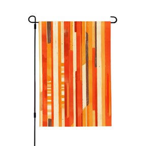 Lightweight Garden Flag Double Sided Outdoor Yard Flag Fade Resistant Garden Decor For Deck Patio Balcony Lawn 12.5"X18" Orangered Stripe Hand-Drawn Sketch_2