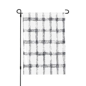 Lightweight Garden Flag Double Sided Outdoor Yard Flag Fade Resistant Garden Decor For Deck Patio Balcony Lawn 28"X40" White Checked Hand-Drawn Sketch